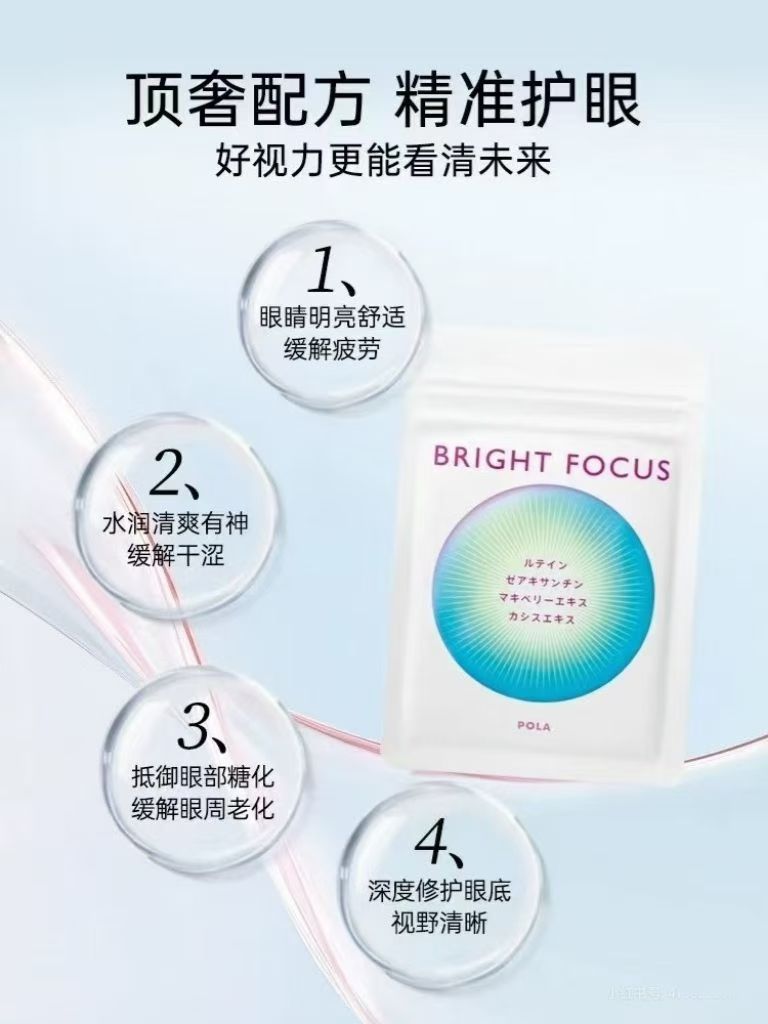 POLA 宝丽新版 BRIGHT FOCUS 护眼丸 叶黄素护眼 缓解眼疲劳改善眼周暗沉